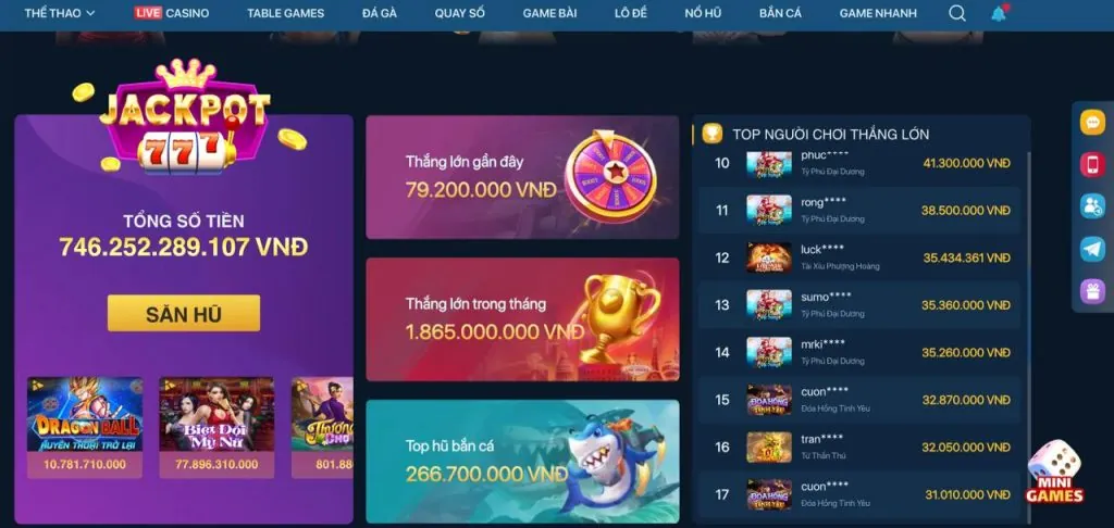 Các trò chơi slot nổ hũ đa dạng tại xu66 bet